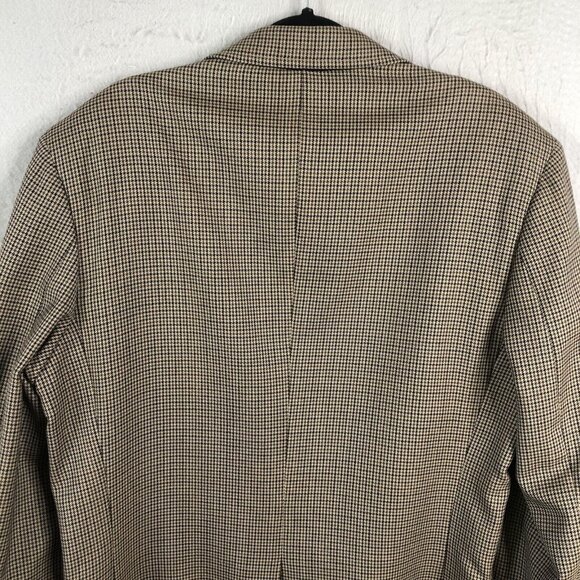 Vintage Pendleton Blazer Mens 42L Brown Houndstooth Wool Sport Coat Jacket - Picture 14 of 16